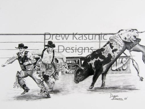 Rodeo Pencil Art by Drew Kasunic