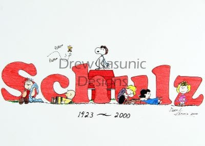 Peanuts Tribute with characters and in color by Drew Kasunic