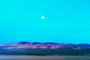 Awesome Mountains with Moon and blue sky in Colorado